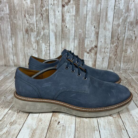 Ecco aurora dark blue oxfords Mens 11 - Picture 1 of 8
